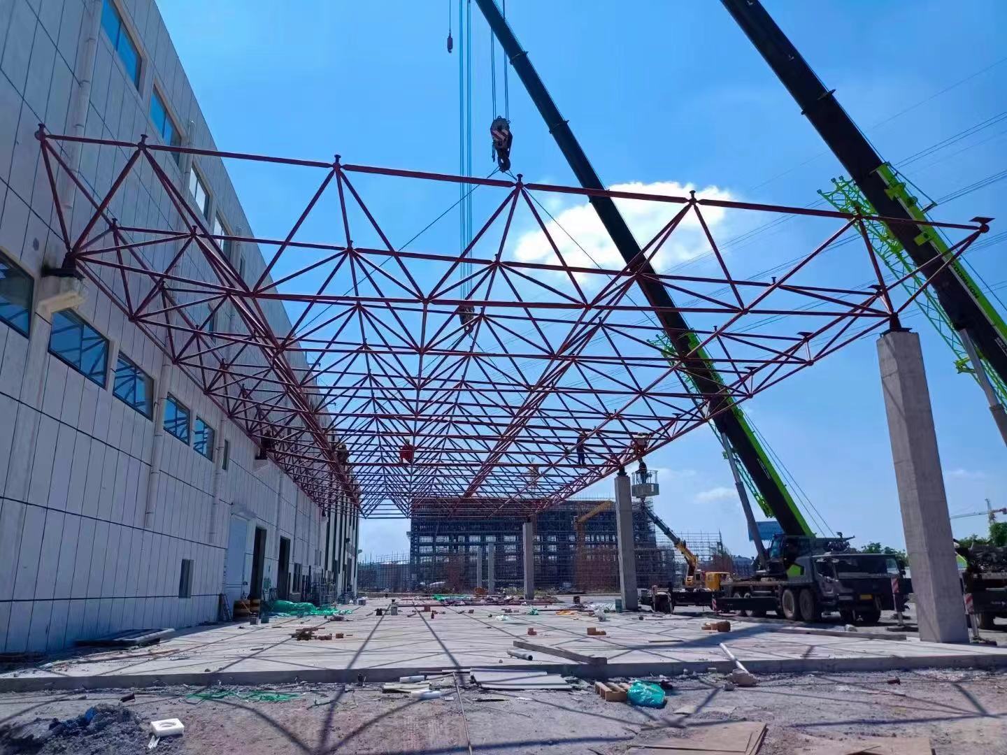 永济江苏宿迁国望高科纤维公司 -生活楼网架 成品库网架 立体库网架